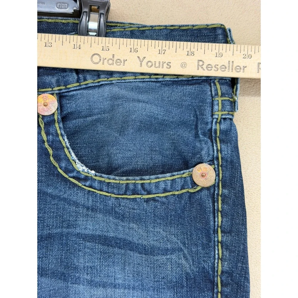 True Religion Billy Super T Jeans Mens 36 Blue Denim Straight‎ Leg World Tour